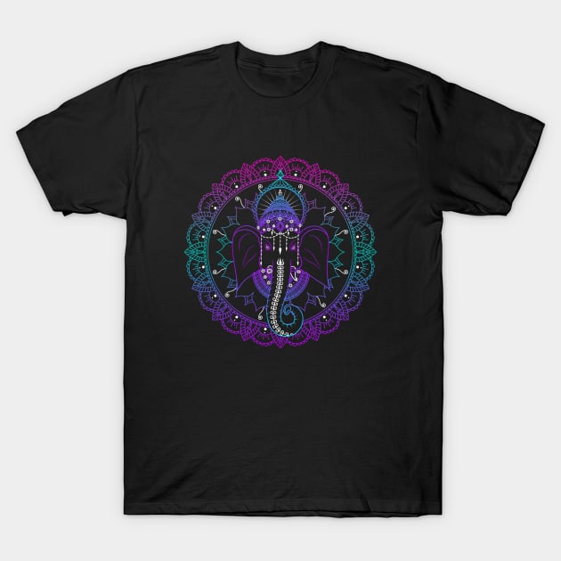 Ganesh multi color mandala T-Shirt by konsept_artist